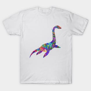 Plesiosaurus dinosaur watercolor T-Shirt